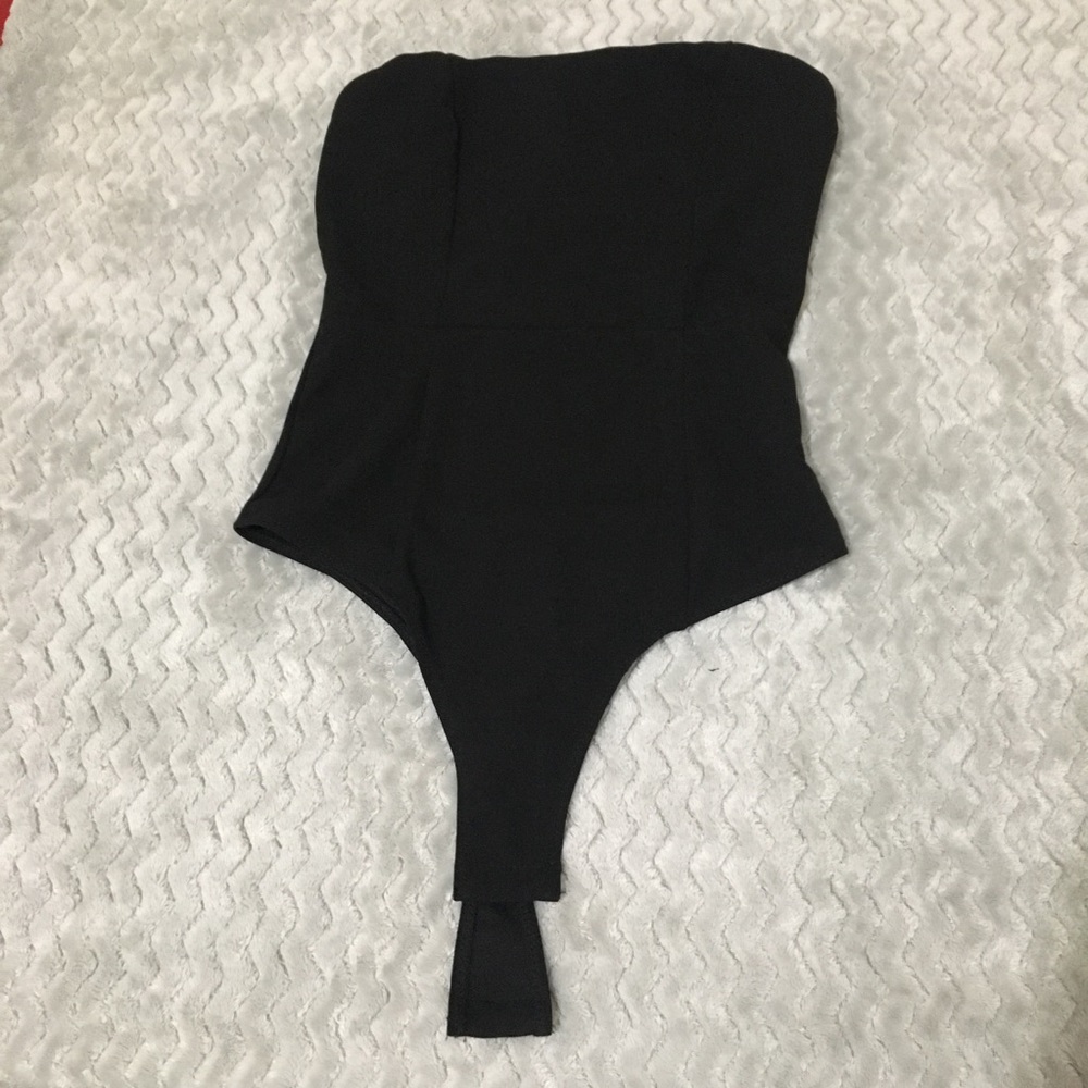 Black Strapless Bodysuit
